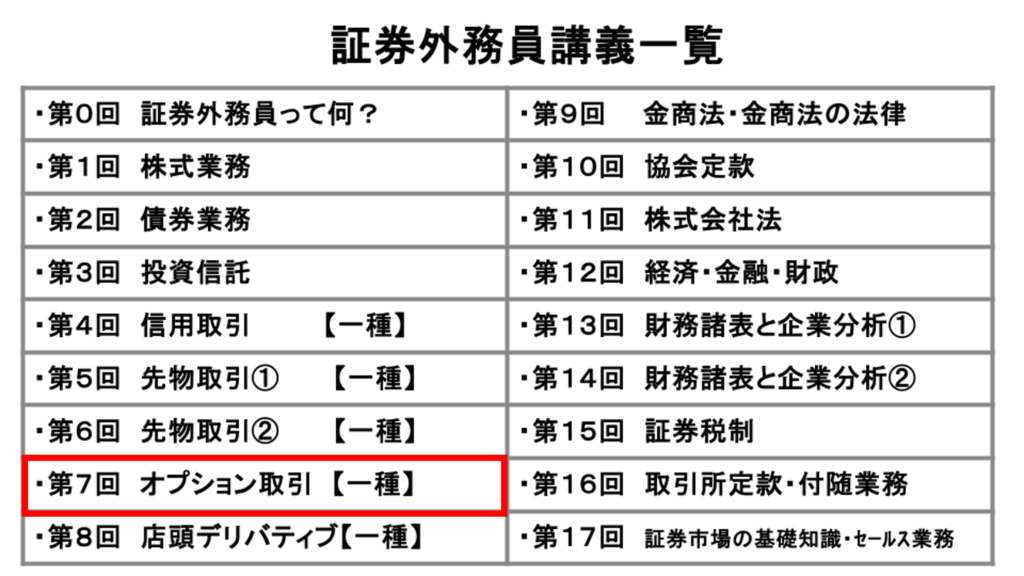 証券外務員】オプション取引(一種のみ)【第7回】 - yuiの資格講座
